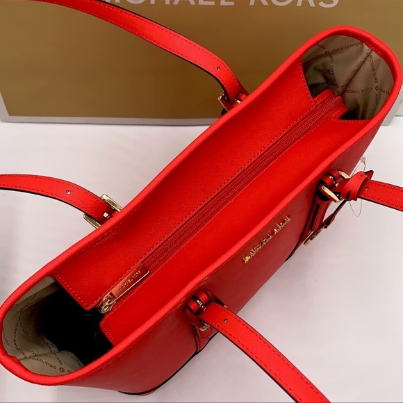 Michael Kors Jet Set Travel Small Leather Top Zip Shoulder Tote Handbag - Picture 8 of 16